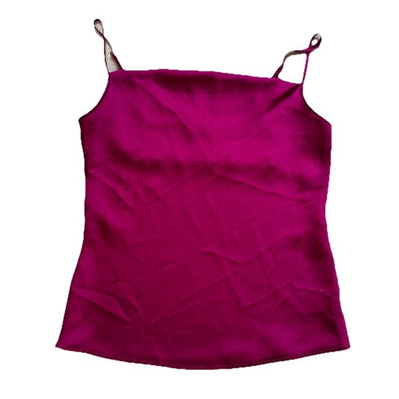 Express Satin Cami Tank Top Stretch Women Med Sleeveless Purple Adjustable Strap - Picture 1 of 4